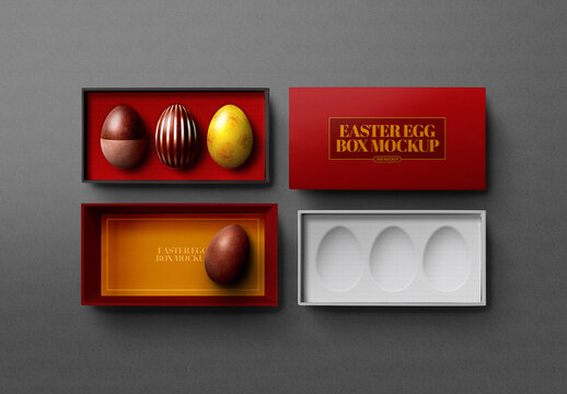 Easter Eggs Mockup - Cardboard, Gift Box