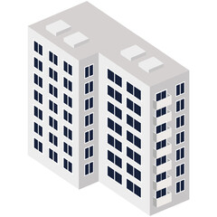 isometric gray building style icon