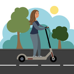 woman on a scooter traveled