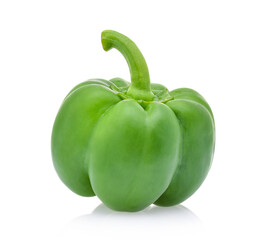 Green bell peppers isolated on white background.