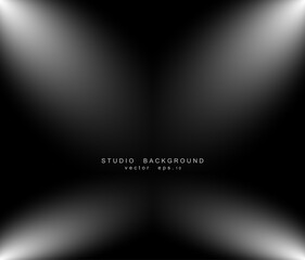Empty black gradient studio room background. backdrop light inte
