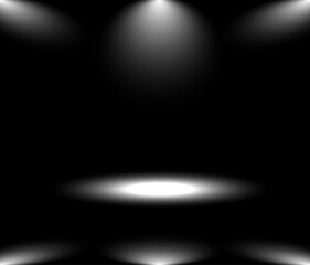 Empty black gradient studio room background. backdrop light inte