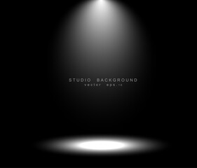 Empty black gradient studio room background. backdrop light inte