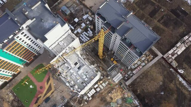 Construction Crane Working New Building