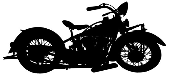 Obraz premium Vintage american motorcycle silhouette in black on white background 