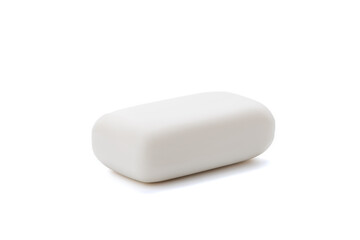 white soap bar isolated on white background. antibacterial soap brick cut out