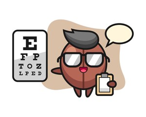 Coffee bean cartoon as a ophthalmology