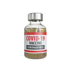 Covid-19 coronavirus vaccine isolated on white background, 3d rendering.
