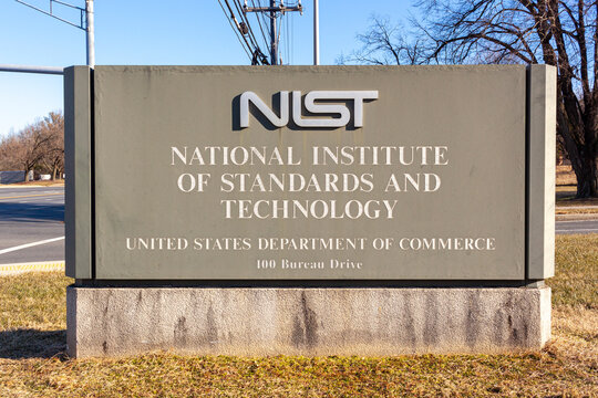 Gaithersburg, MD, USA 01-30-2021: Entrance of the Gaithersburg Campus of National Institute of Standards and Technology ( NIST ), a Physical sciences lab complex under US department of commerce.