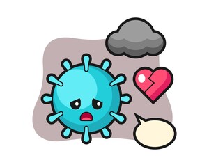 Virus cartoon is broken heart