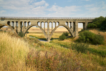 Rosalia Railroad Bridge. The concrete railroad bridge in the Palouse Valley. Rosalia, Washington, USA.

