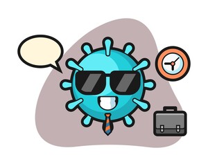 Virus cartoon as a businessman