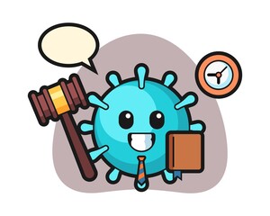 Virus cartoon as a judge