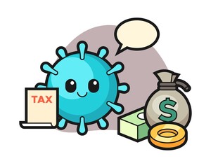 Virus cartoon as a accountant