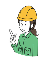 指差し確認する作業員女性