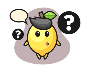 Cartoon illustration of lemon with the question mark
