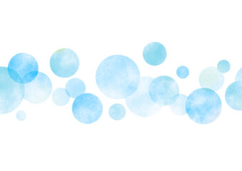 水彩テクスチャの水玉柄背景　水色