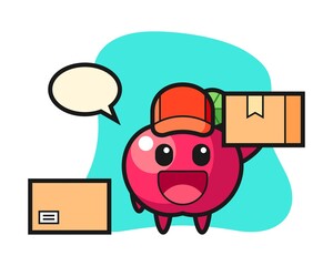 Mascot illustration of apple as a courier