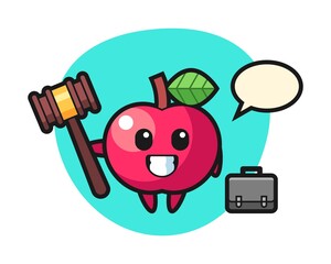 Illustration of apple mascot as a lawyer