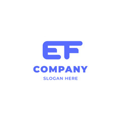 Fototapeta premium Simple and Minimalist Bold Line Letter EF Logo
