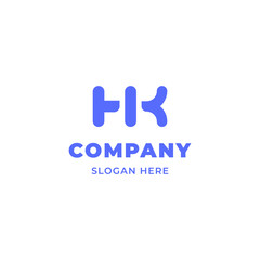 Simple and Minimalist Bold Line Letter HK Logo
