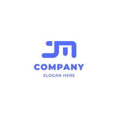 Simple and Minimalist Bold Line Letter JM Logo