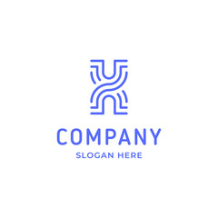 Simple and Minimalist Line Art Letter X Logo