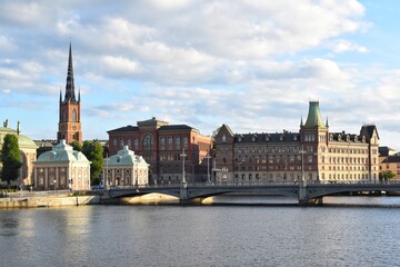 Fototapeta premium Riddarholm Church is the burial church of the Swedish monarchs. It is located on the island of Riddarholmen, close to the Royal Palace.