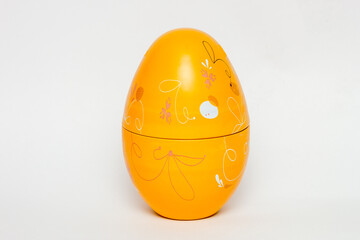yellow plastic egg used for Easter decoration.