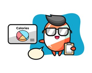 Illustration of candy mascot as a dietitian