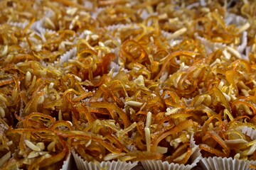 Sardegna, Italy. Traditional sweets in the shop. 