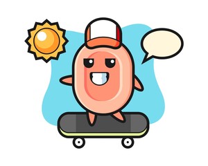 Soap character illustration ride a skateboard