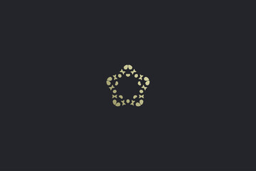 Abstract Gold Luxury Scandanavian Vintage Symbol on Dark Background Logo Template