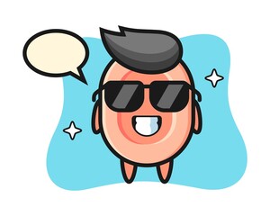 Cartoon mascot of soap with cool gesture