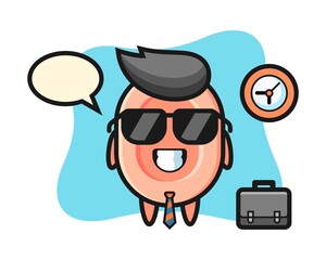 Cartoon mascot of soap as a businessman