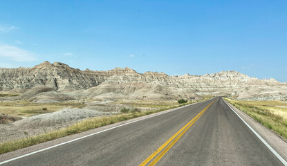 road in Badlands South Dakota