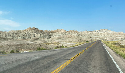 road in Badlands South Dakota