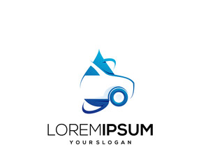 water and car icon logo design template