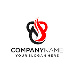 Obraz premium Modern Fire Cross Fitness Logo design