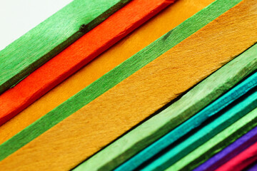 Colorful wooden ice cream stick