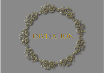 Golden Circular Decoration trimming Border  vector to be used for decorating cards, etc.