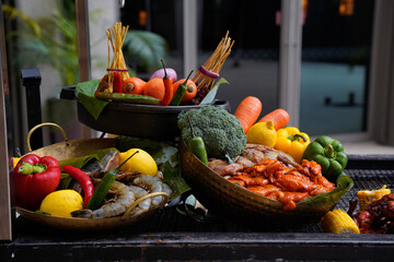 Variety of Colourful Ramadan or Arabic Food 