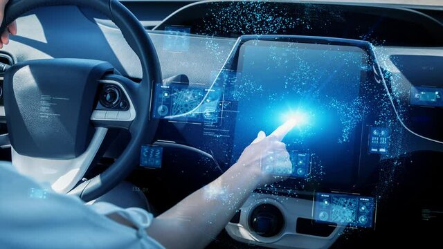 自動車のヘッドアップディスプレイ　HUD　自動運転　ドライバーアシストシステム