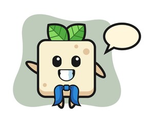 Character mascot of tofu as a sailor man
