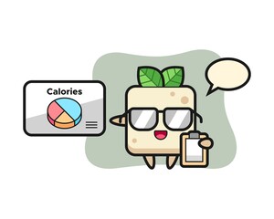 Illustration of tofu mascot as a dietitian