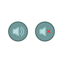 Speaker, audio and sound mute icon. Simple filled outline style for Video Conference, Webinar and Video chat. Vector illustration isolated on white background. EPS 10