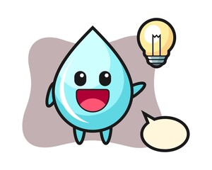 Obraz premium Water drop character cartoon getting the idea