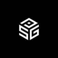 Business logo letter, PSG line, cube. icon design template. geometric isolated monogram.