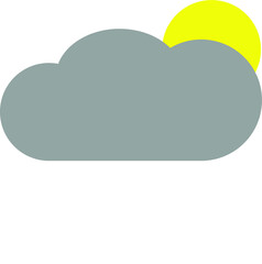 Sun and cloud illustration for weather forecast