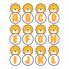 Lion alphabet collection, vector art and illustration.